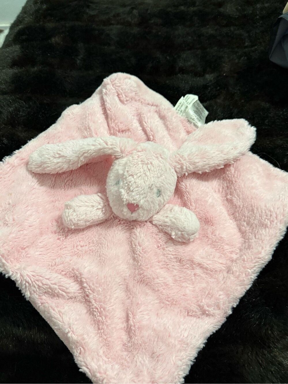 Koala Baby Girls Soft Plush Pink Bunny Security Blanket with Rattle 15x15